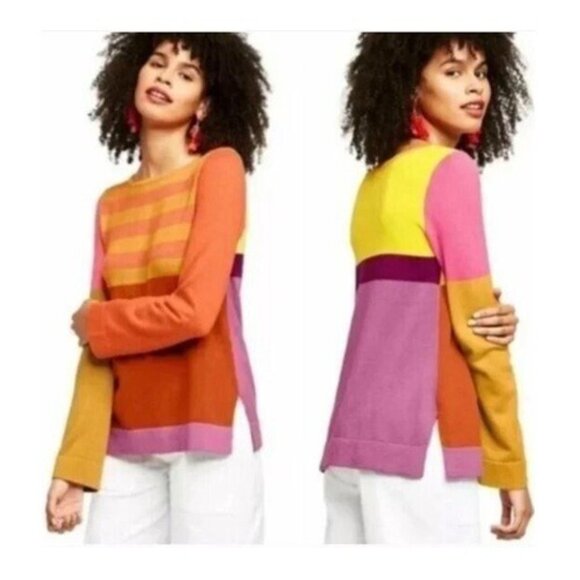 Isaac Mizrahi x Target Color Block Cotton & Rayon Sweater, Multi-Color, XL - Picture 15 of 15